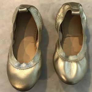 Gold girls toddler ballet slippers